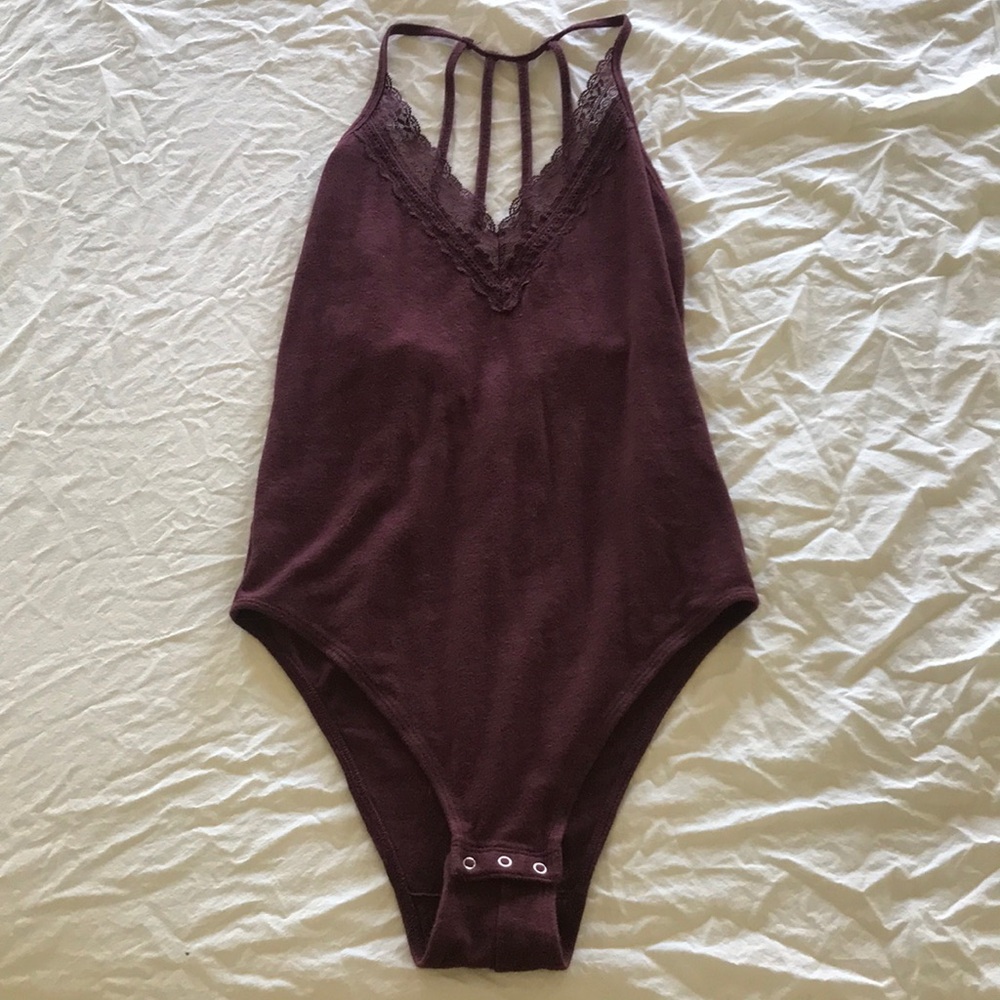 Abercrombie & Fitch burgundy bodysuit